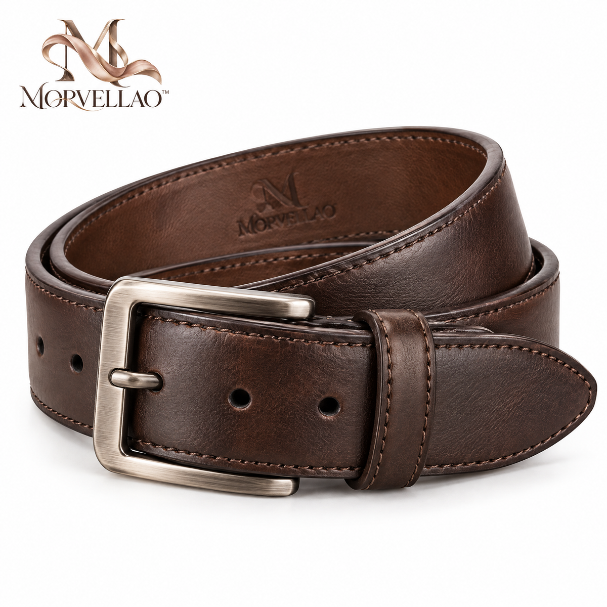 Morvellao™ Dayline Classic Brown Belt — white background