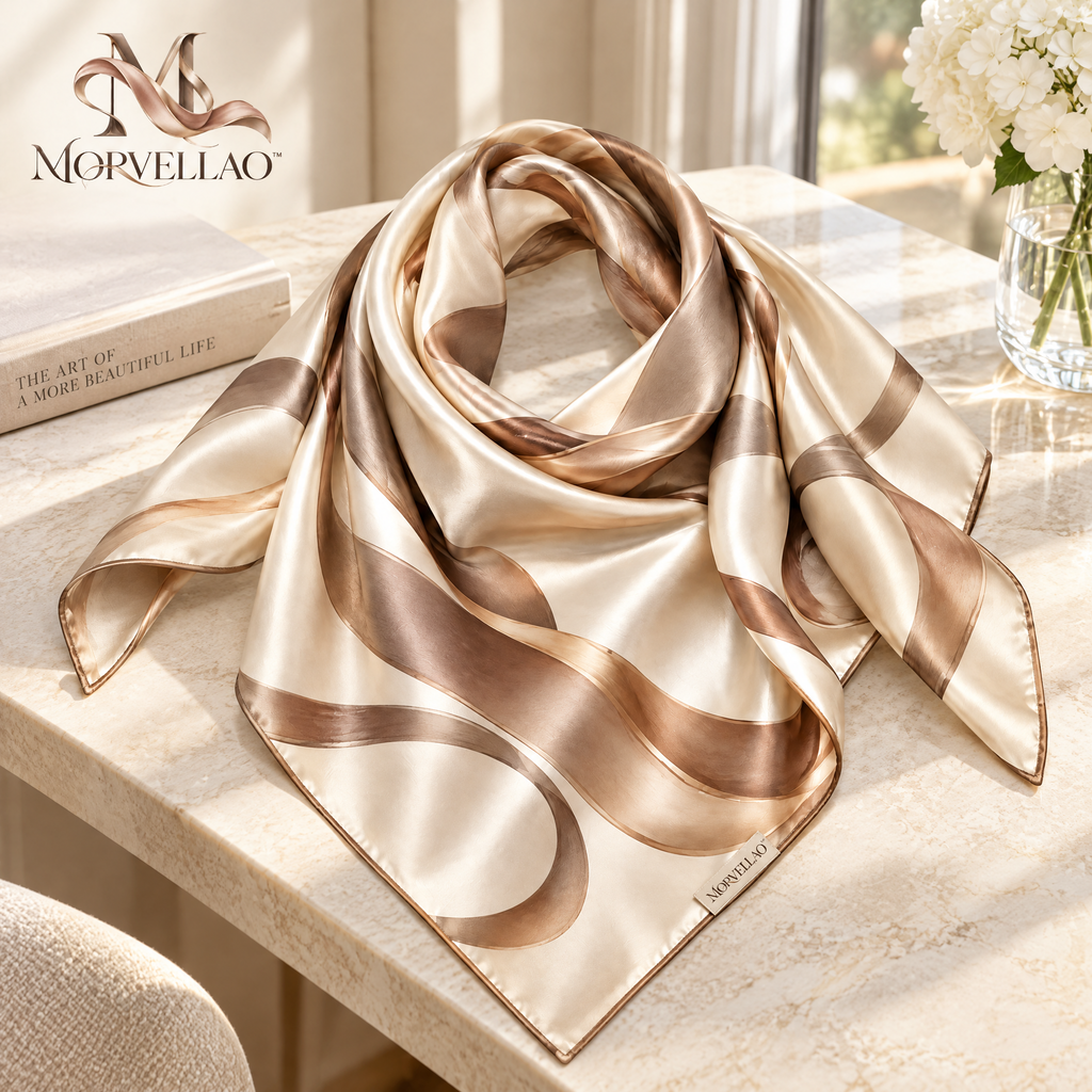 Morvellao™ Champagne Flow Printed Scarf — product view 6