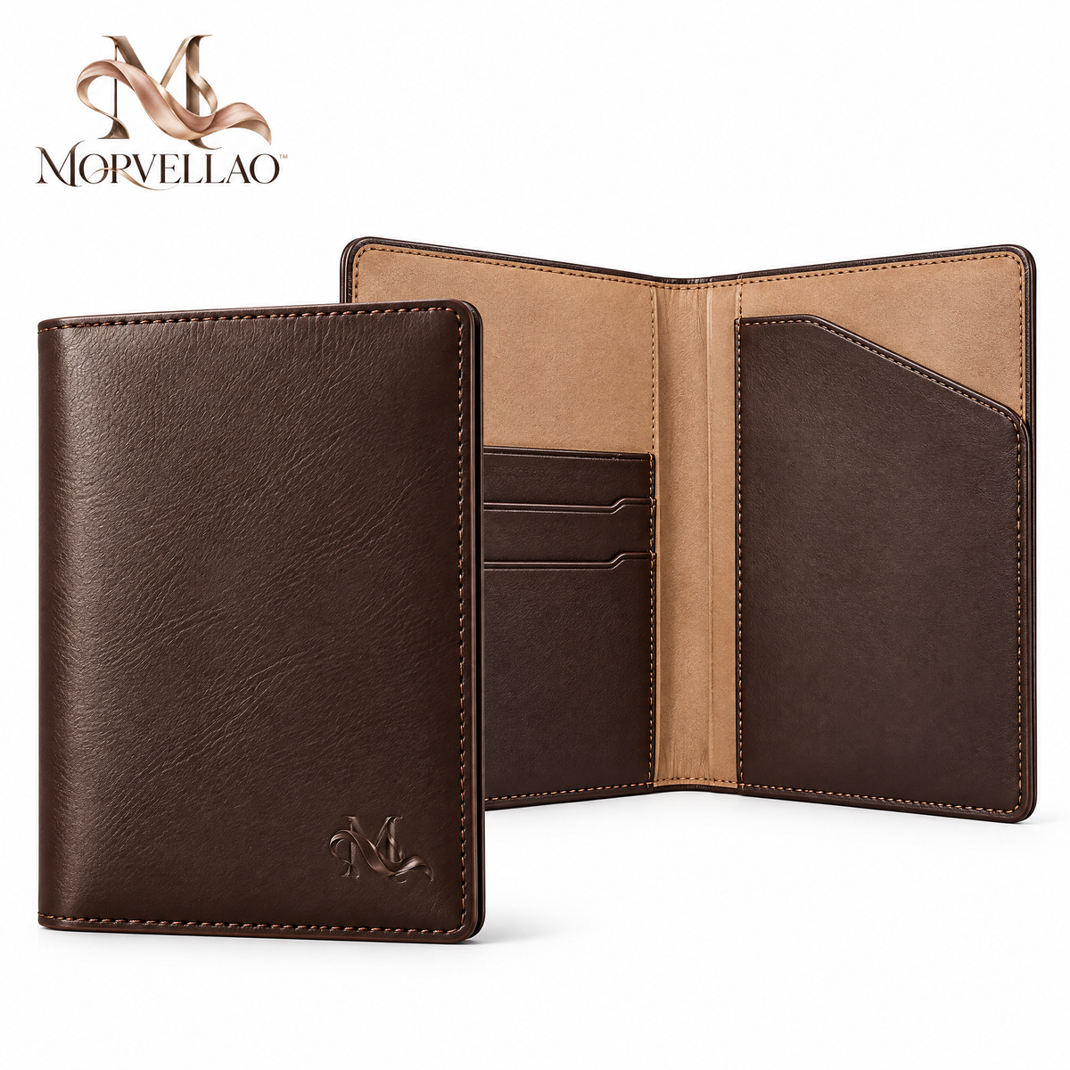 Morvellao™ Departure Fold Passport Holder — white background