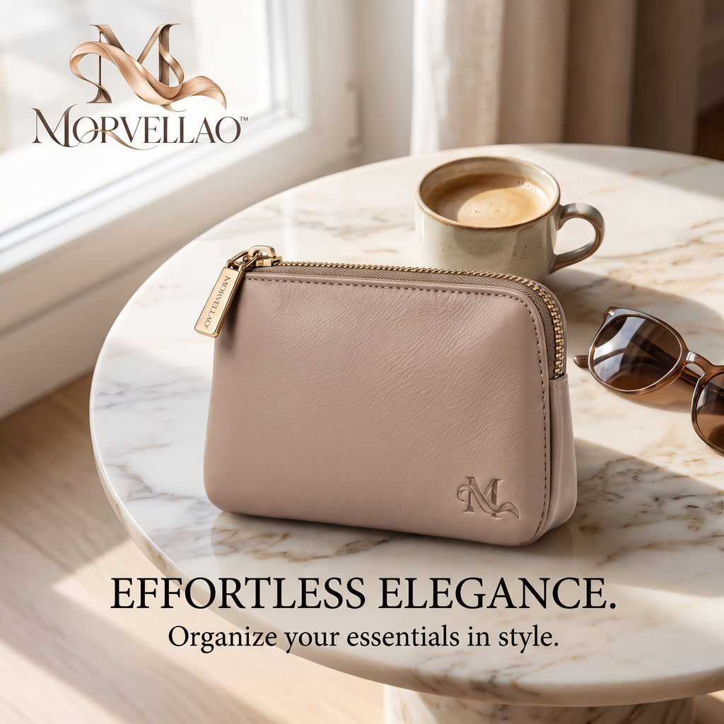 Morvellao™ Little Edit Taupe Zip Coin Purse — product view 2