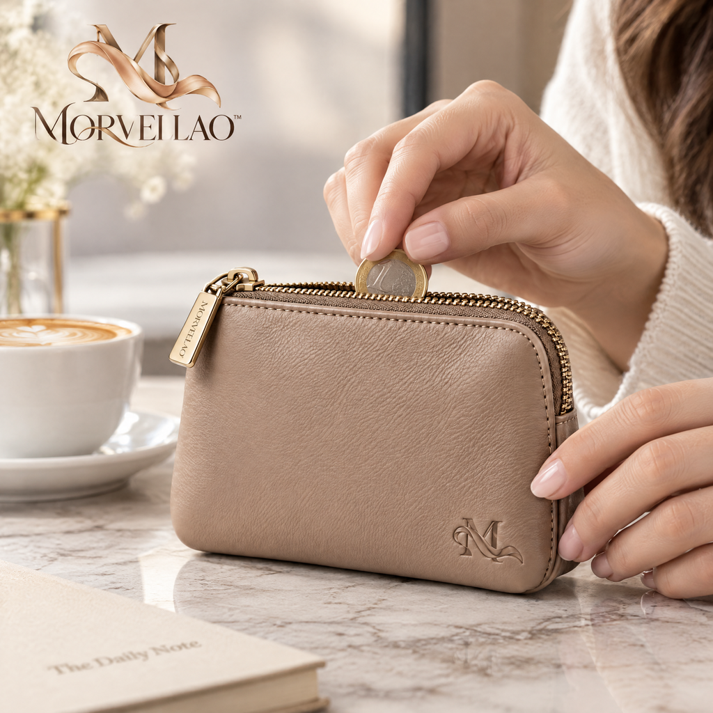 Morvellao™ Little Edit Taupe Zip Coin Purse — product view 5