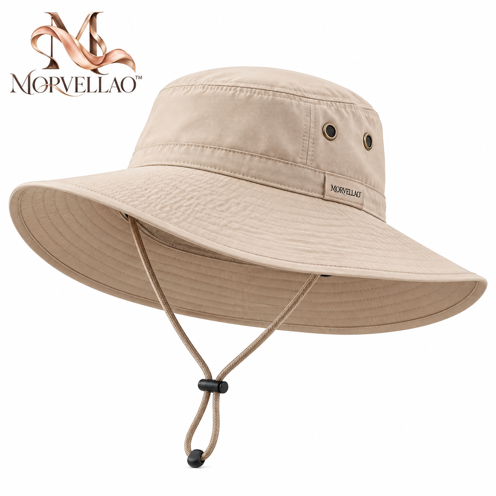 Morvellao™ Open-Air Wide-Brim Travel Hat — white background