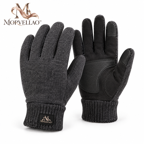 Morvellao™ City Warm Touchscreen Knit Gloves — white background