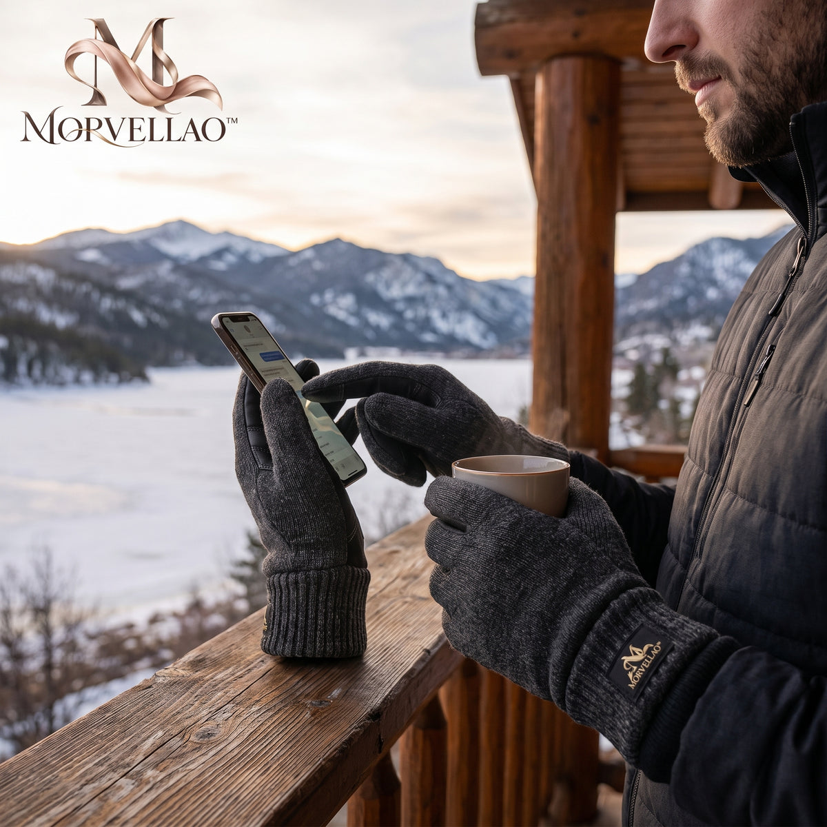 Morvellao™ City Warm Touchscreen Knit Gloves — product view 7
